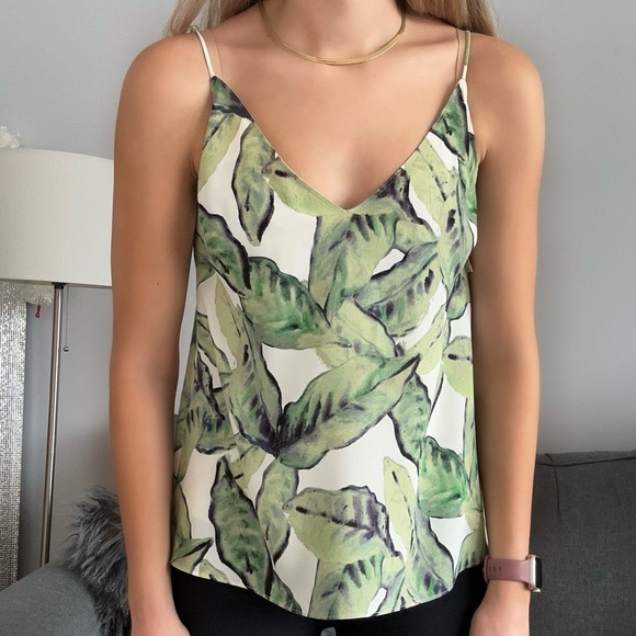 Aritzia Wilfred Palm Print Tropical Cami Tank Top - Picture 2 of 10